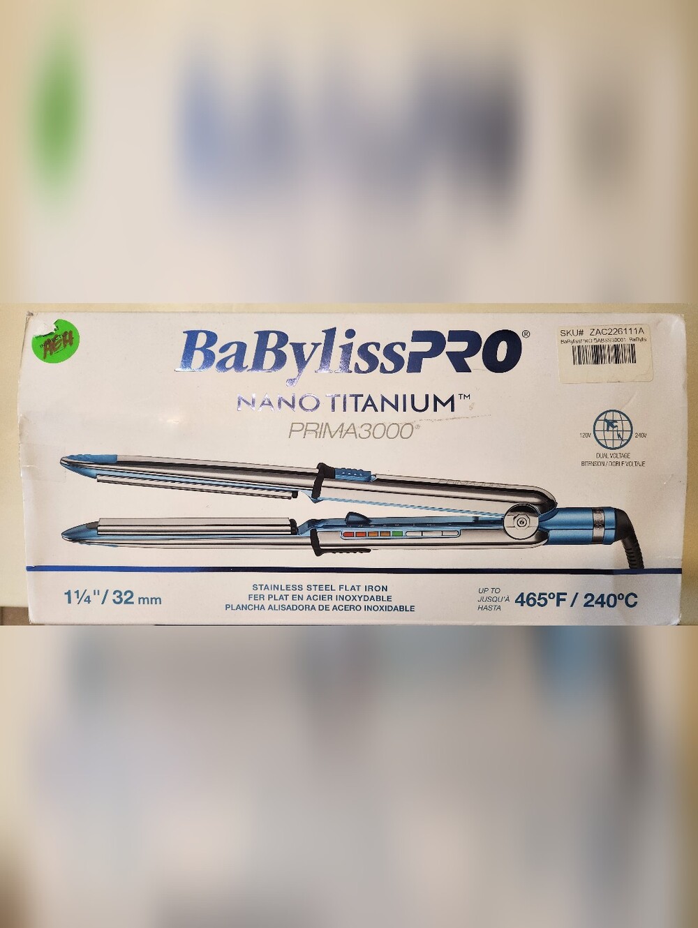 BaBylissPRO Nano Titanium Prima3000 1¼" Flat Iron - Blue/Silver - Picture 4 of 7